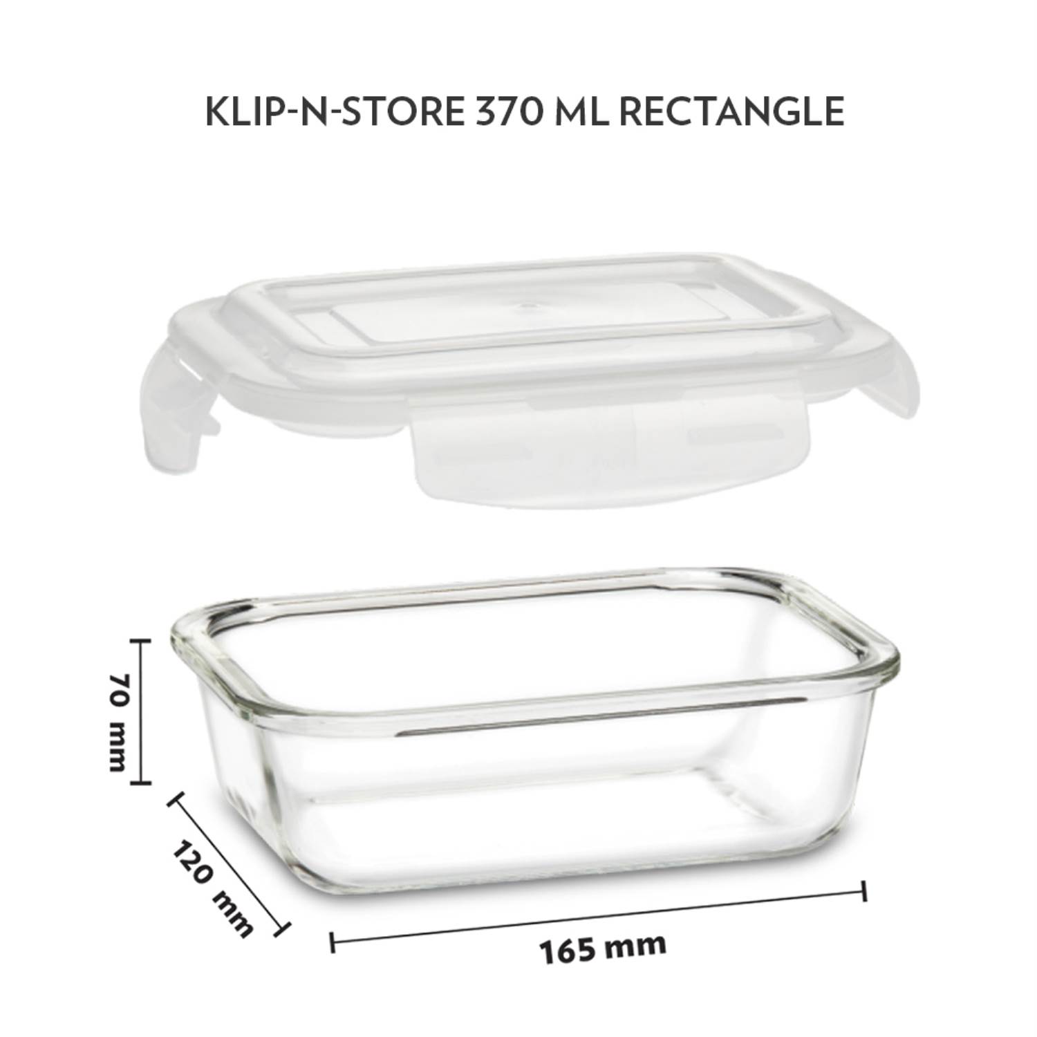 Borosil Klip-N-Store Rectangular Glass Storage Container With Air Tight Lid 