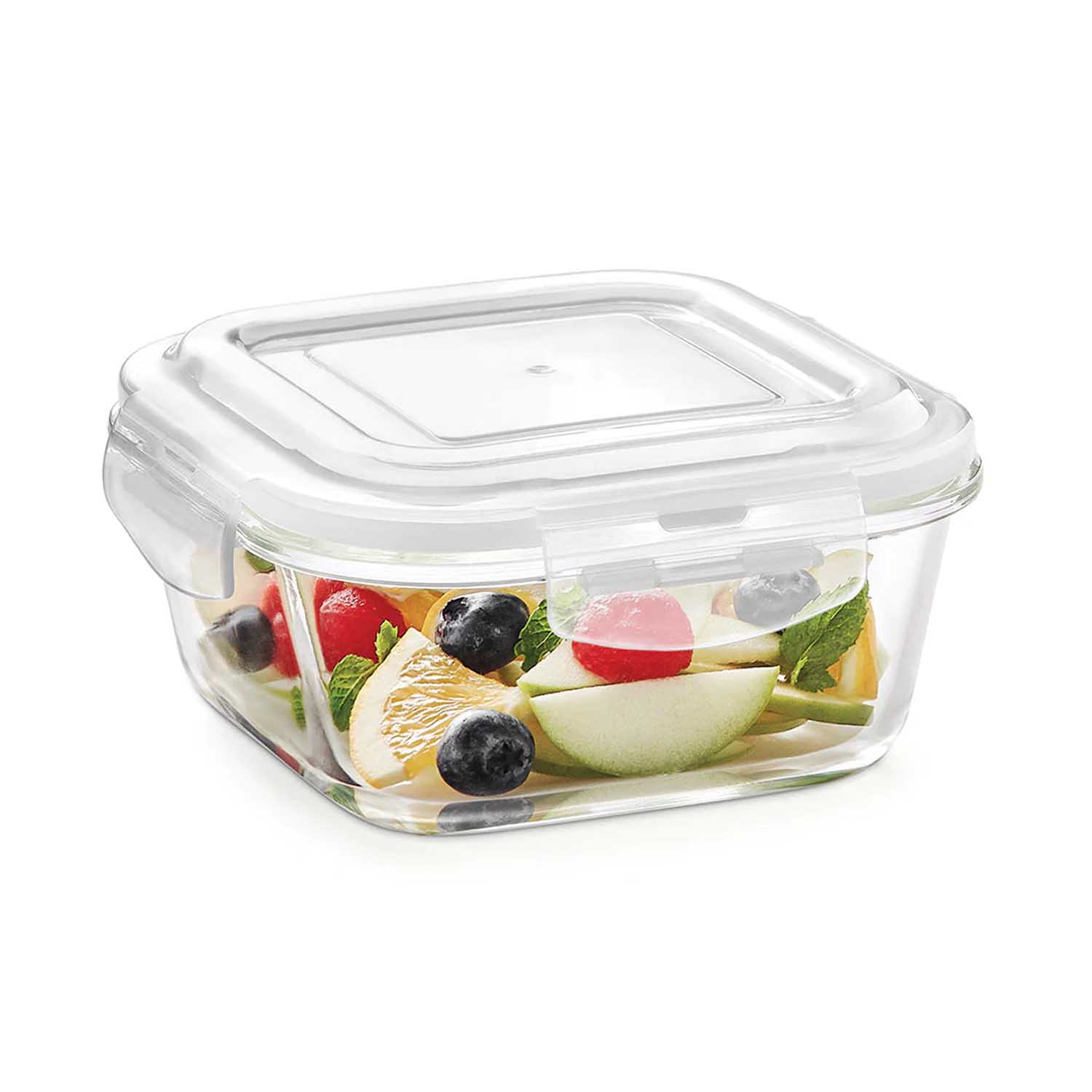 Borosil Klip-N-Store Square Glass Storage Container With Air Tight Lid 320 Ml