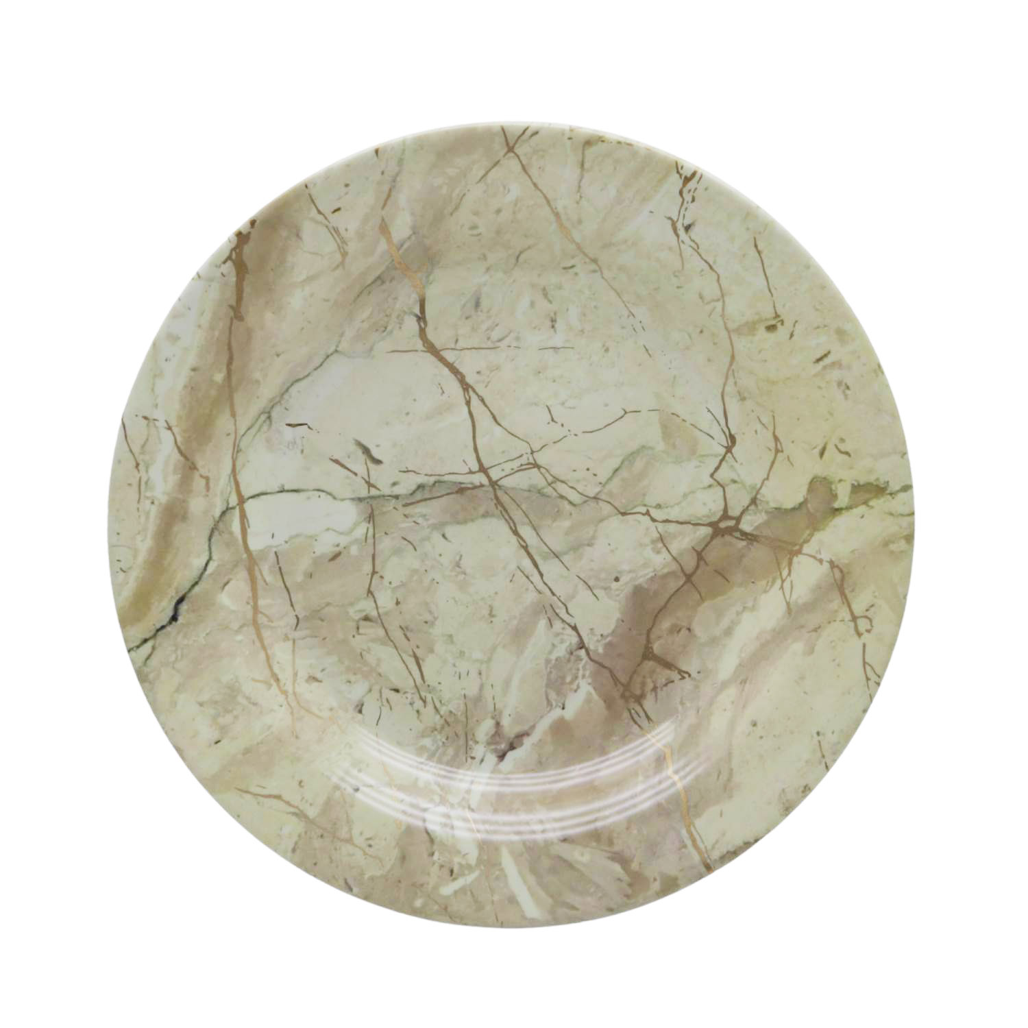 Rk Beige Static Gold Melamine Soup Plate 10.5"