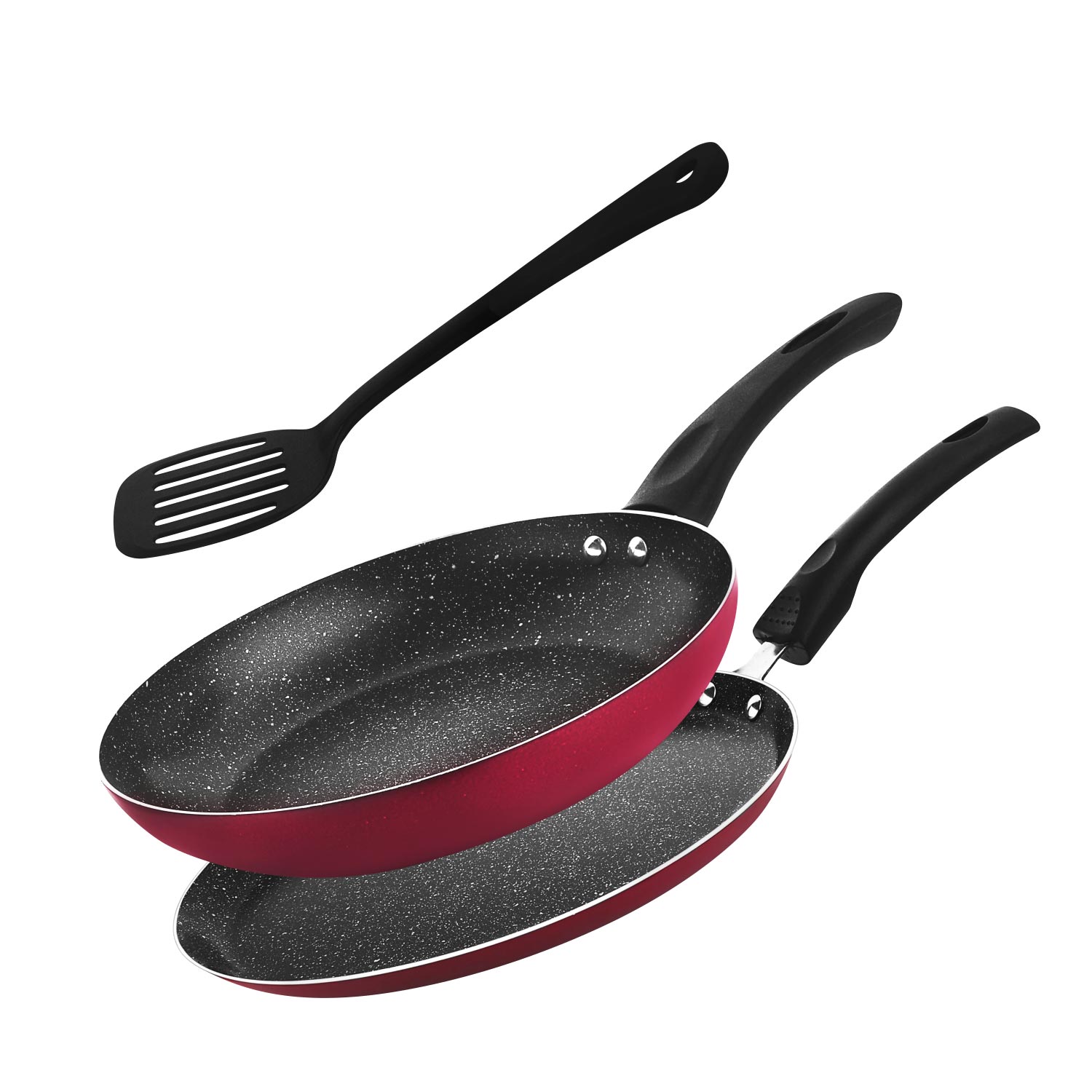 Raj Non Stick Frypan 24 Cm & Crepe Pan 24 Cm Cookware Set With Turner