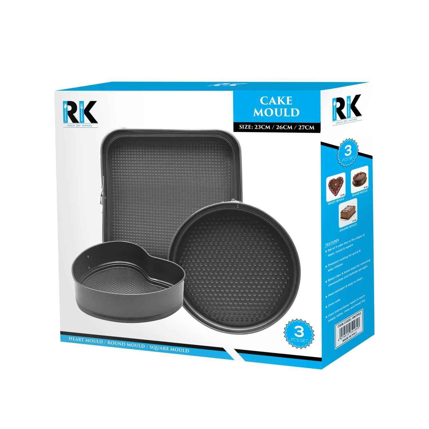 Rk Non Stick Cake Mould Set (Set Of 3)