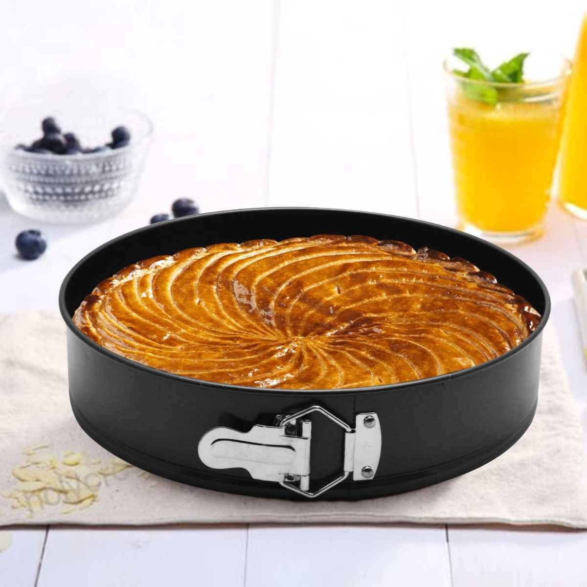 Rk Baking Tools Set (Set Of 9) + Rk N/S Round Clip Bake Pan 28 Cm +Rk Steel Tube Whisk 16" + Raj Plastic Measuring Cup Set (Set Of 4)