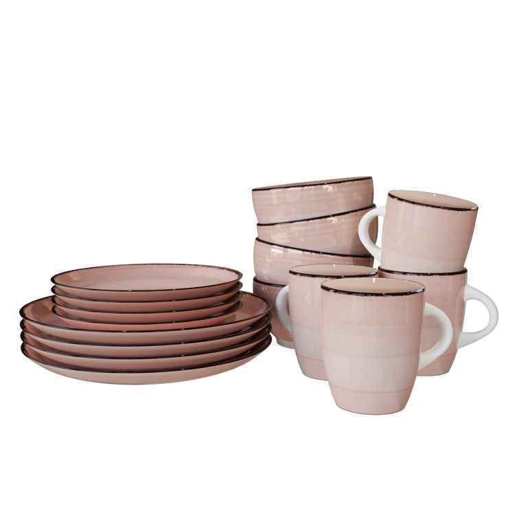 Kitchen Master Iris Stoneware Dinner Set (Set Of 16)