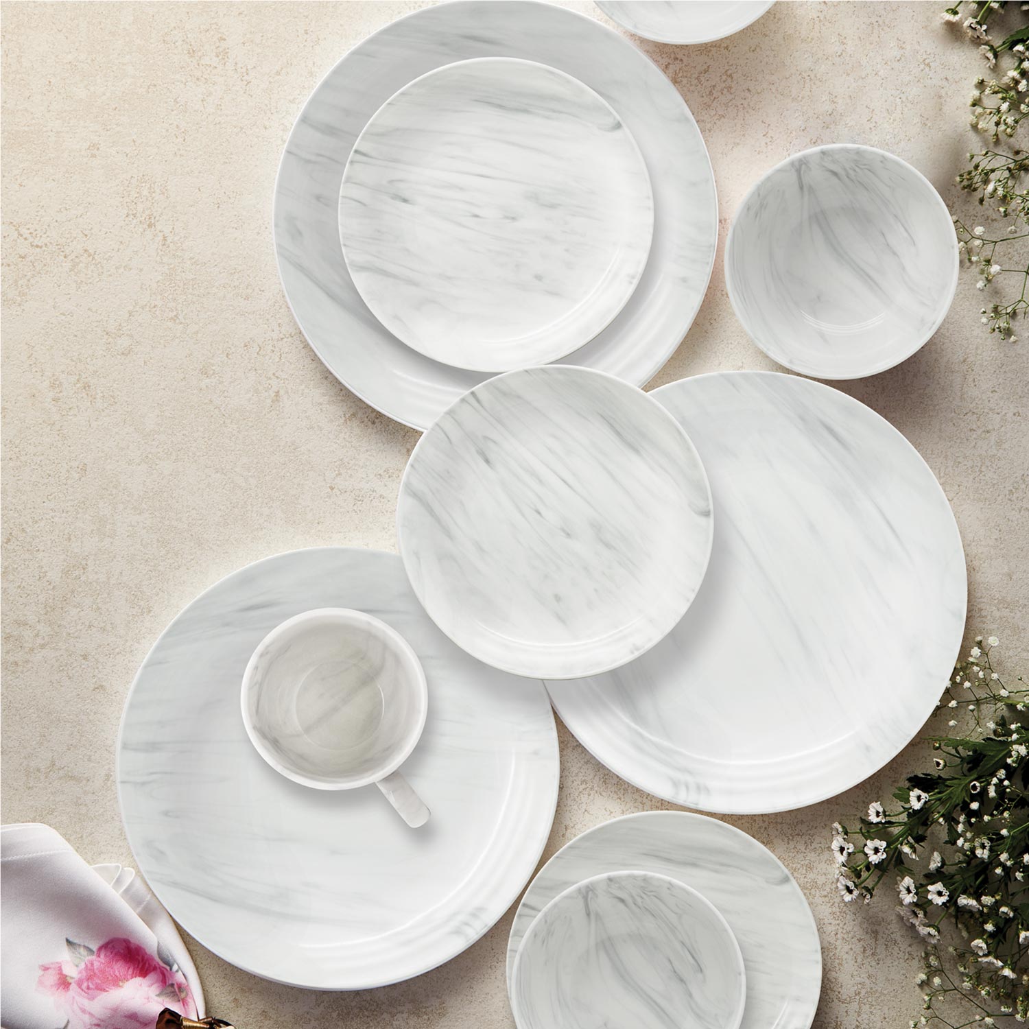 Kitchen Master 16 Pcs Dinner Set - MARBLE