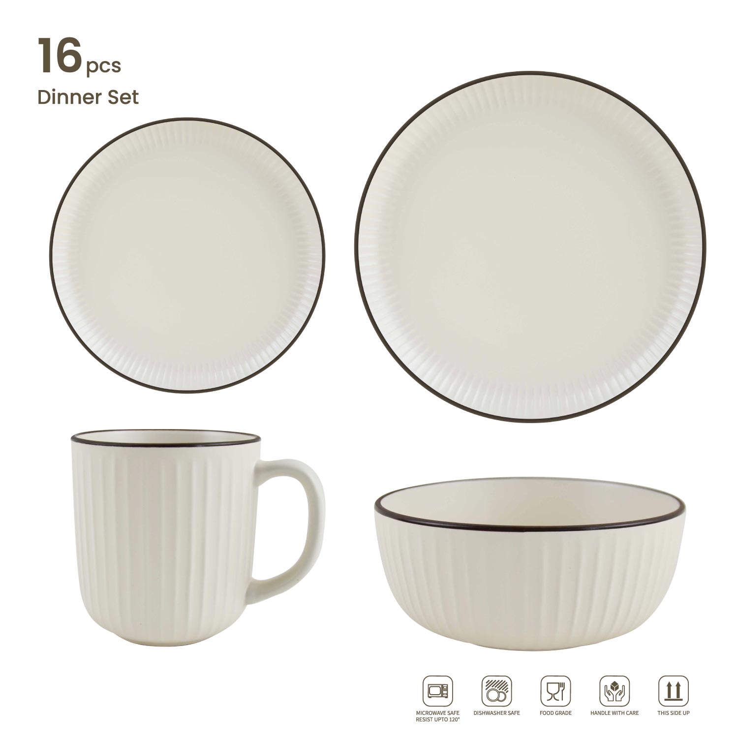 Kitchen Master 16 Pcs Dinner Set - LATTE