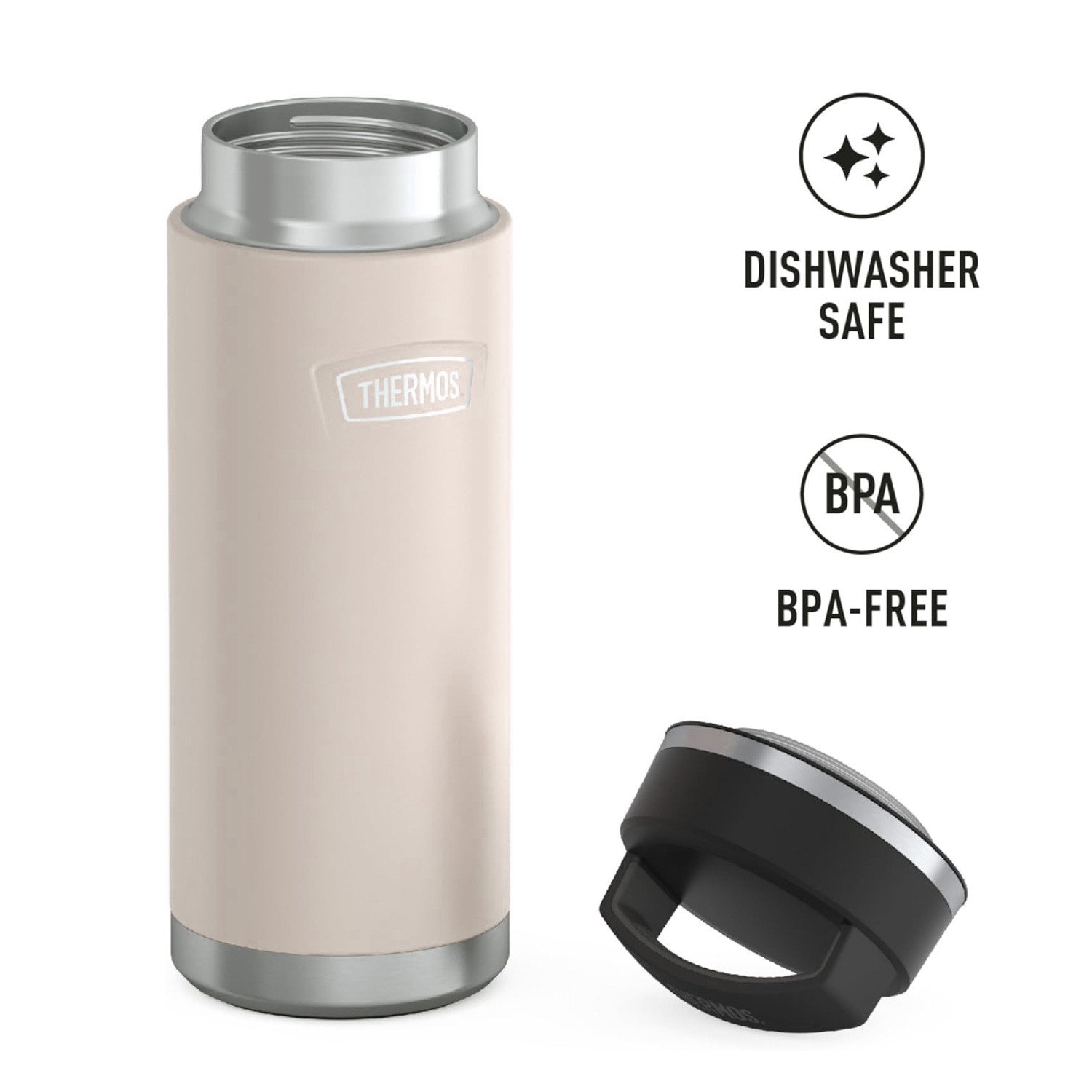 Thermos Icon Stainless Steel Vacuum Insulated Sandstone Bottle 710Ml, Is2002Sn, Thermal Bottle, Thermos Bottle, Travel Flask