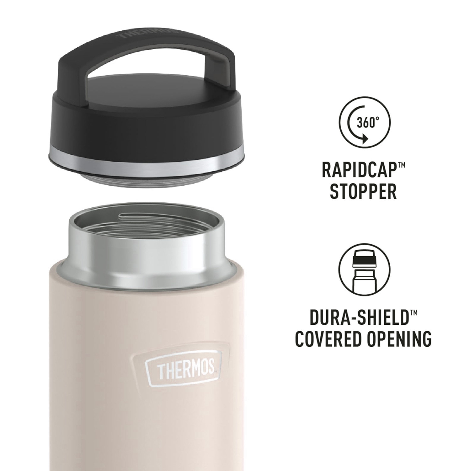 Thermos Icon Stainless Steel Vacuum Insulated Sandstone Bottle 710Ml, Is2002Sn, Thermal Bottle, Thermos Bottle, Travel Flask