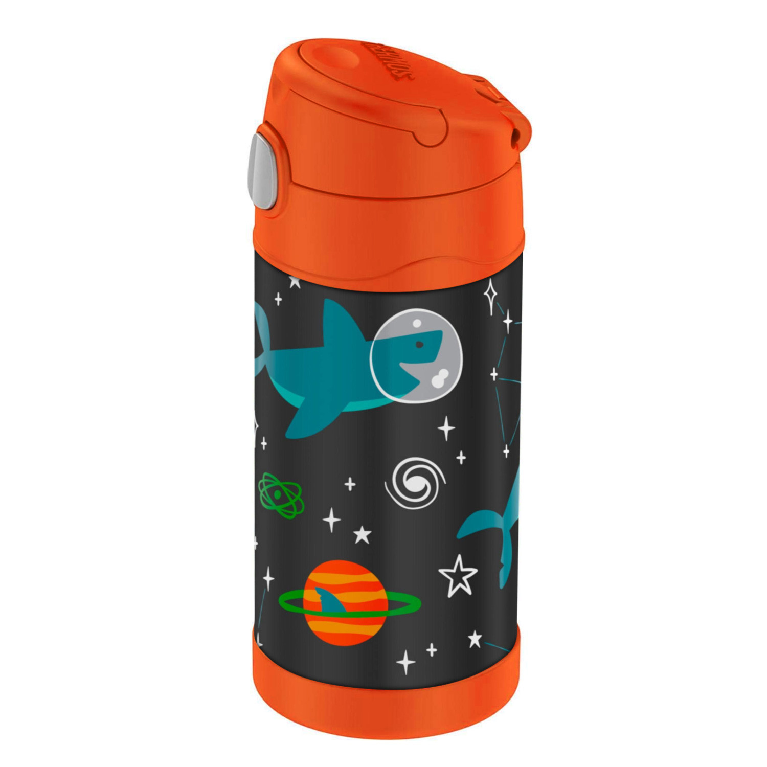 Thermos Funtainer Stainless Steel Kids Space Party Bottle 355Ml, F40120Au, Kids Water Bottle With Straw, Insulated Flask, Hydration Bottle With Lid