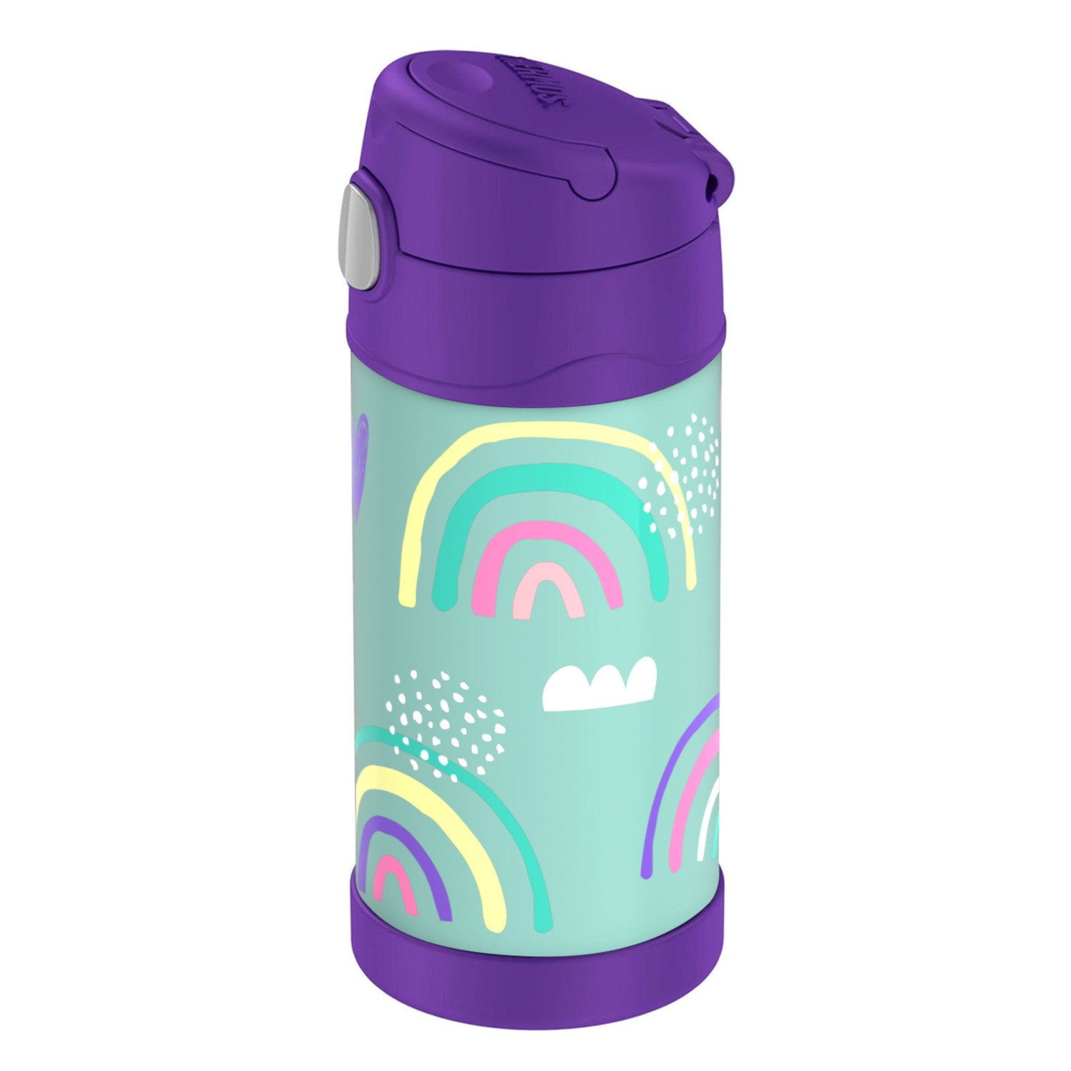 Thermos Funtainer Stainless Steel Kids Rainbows Bottle 355Ml, F40123Ra, Kids Water Bottle With Straw, Insulated Flask, Hydration Bottle With Lid