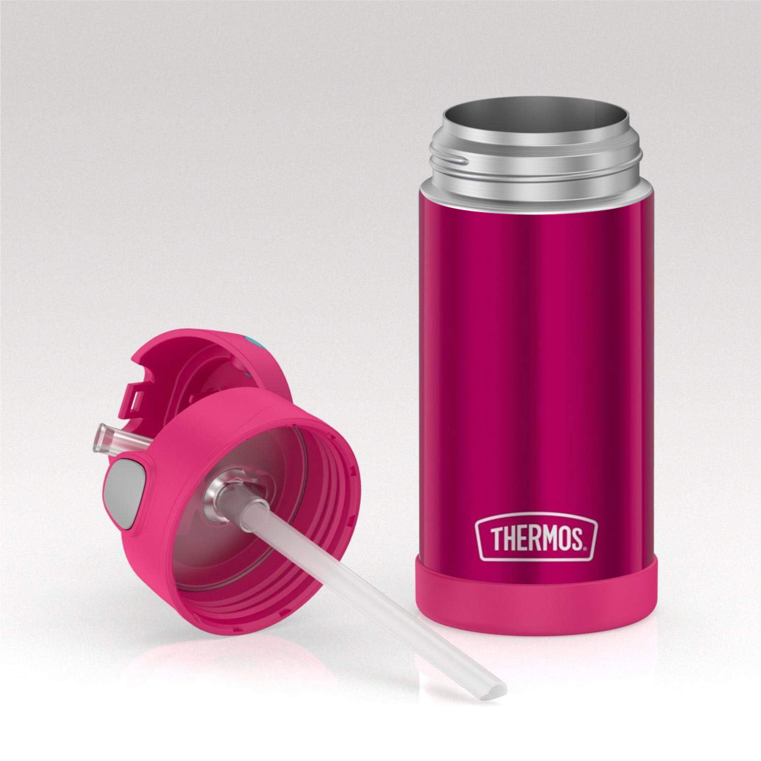 Thermos Funtainer Stainless Steel Kids Pink Bottle 355Ml, F40123Pk, Kids Water Bottle With Straw, Insulated Flask, Hydration Bottle With Lid