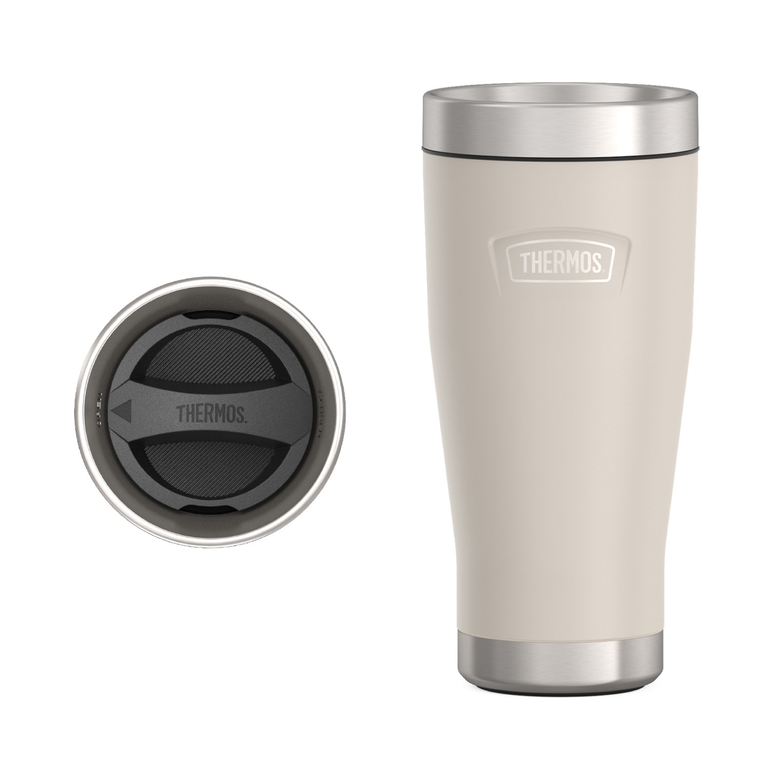 Thermos Icon Stainless Steel Vacuum Insulated Sandstone Tumbler 470 Ml, Is1012Sn, Travel Mug, Tumbler With Handle, Coffee Mug