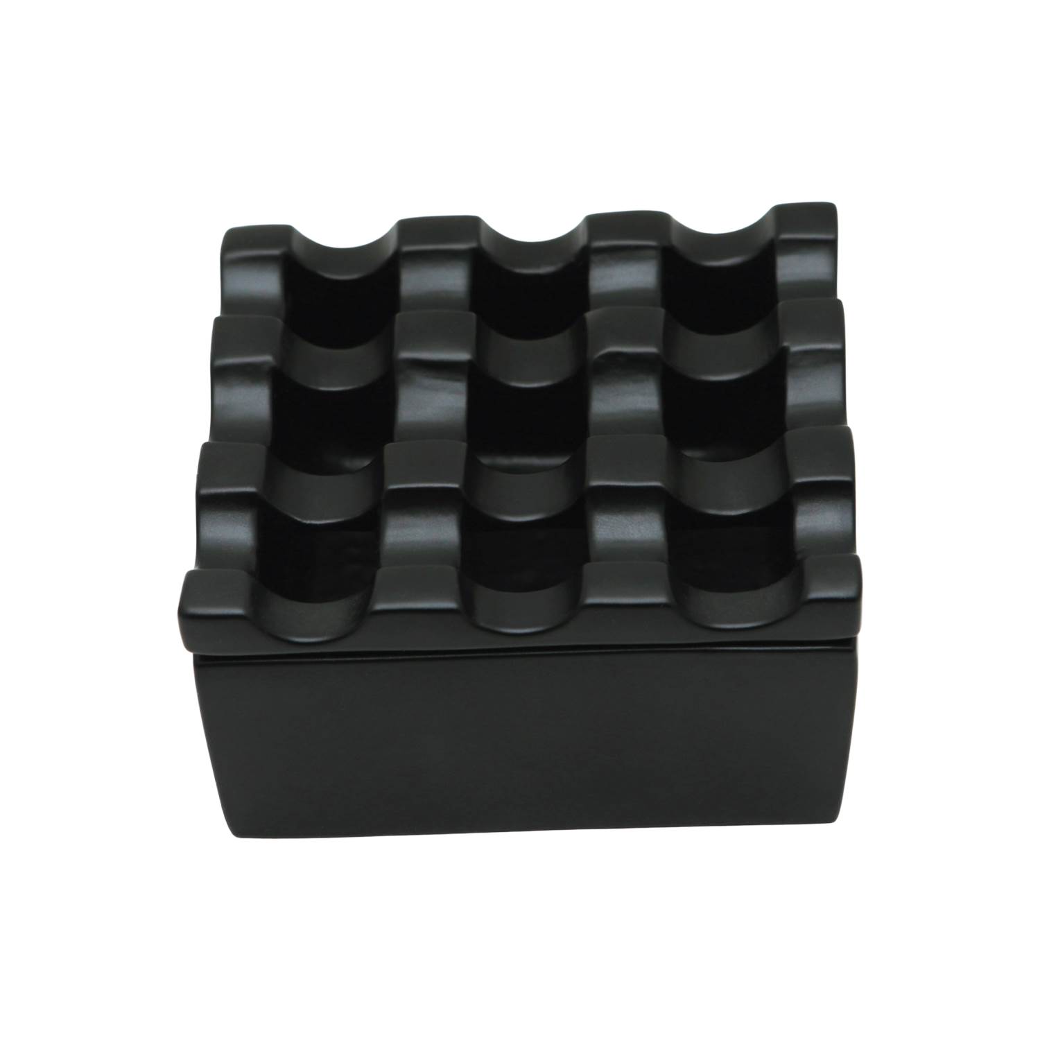 Raj 9 Hole Ash Tray - Black