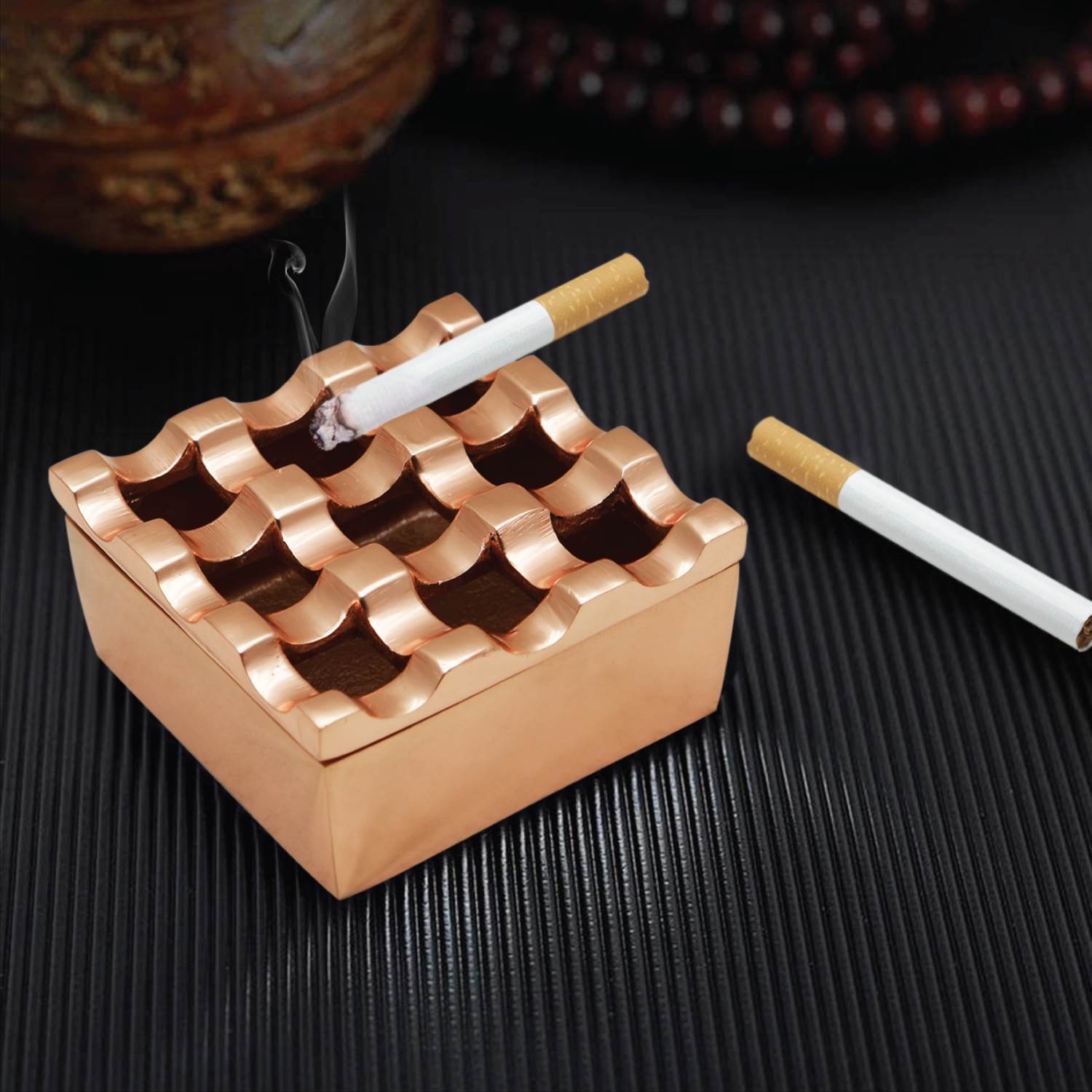 Raj 9 Hole Ash Tray - Copper