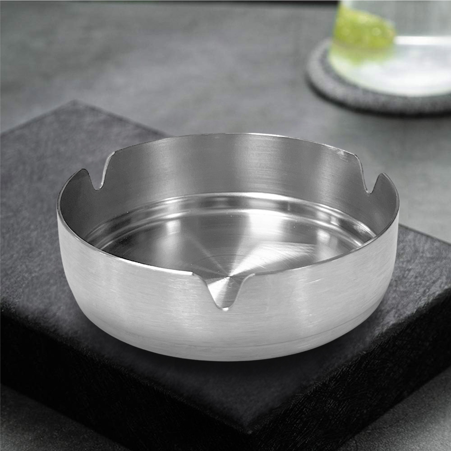 Raj SS Ashtray Without Lid - 10CM