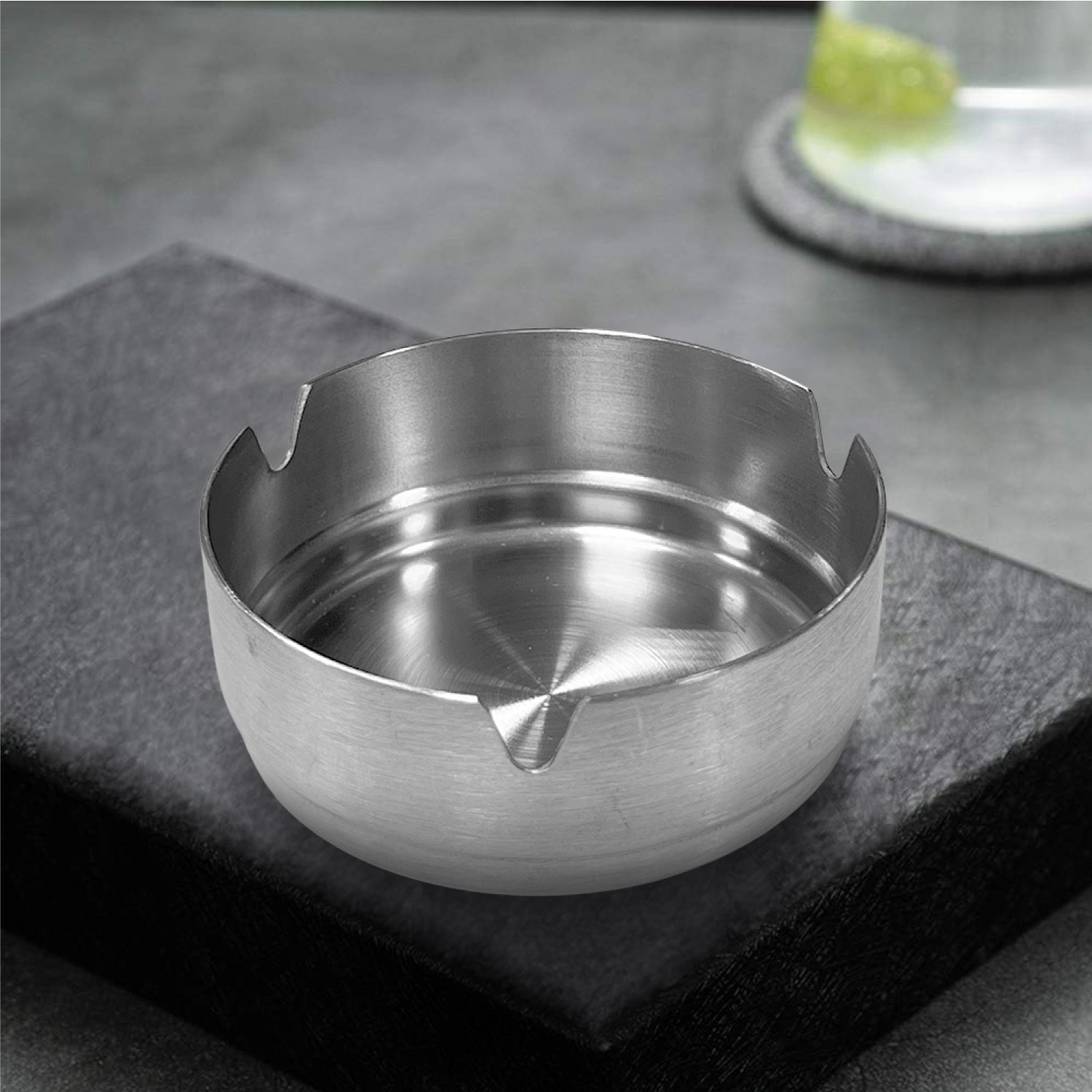 Raj SS Ashtray Without Lid - 8CM