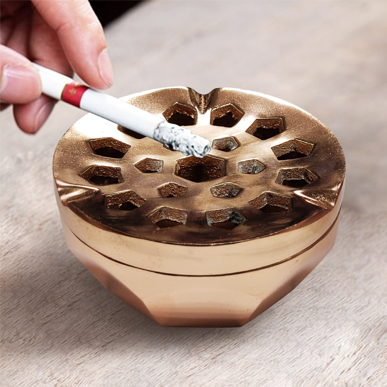 Raj Round Ash Tray - Copper