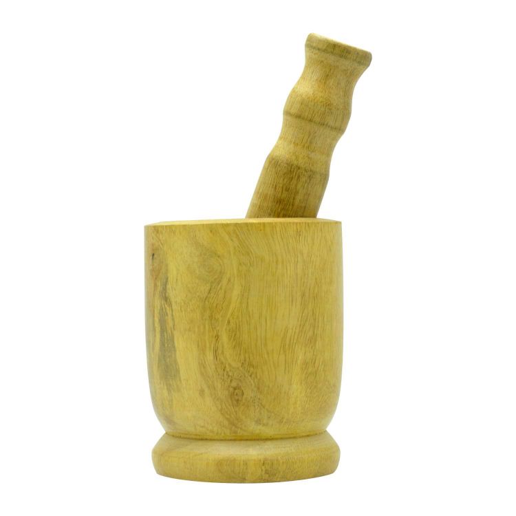 Raj Wooden Mortar And Pestle Set