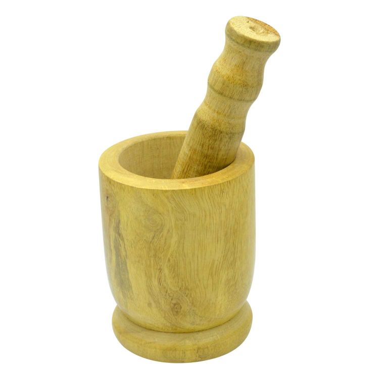 Raj Wooden Mortar And Pestle Set