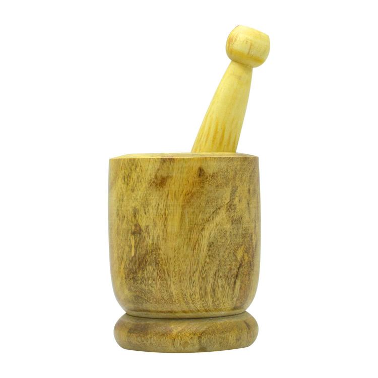 Raj Wooden Mortar And Pestle Set