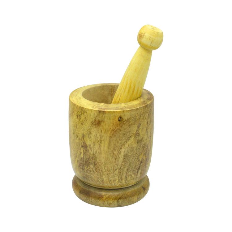 Raj Wooden Mortar And Pestle Set