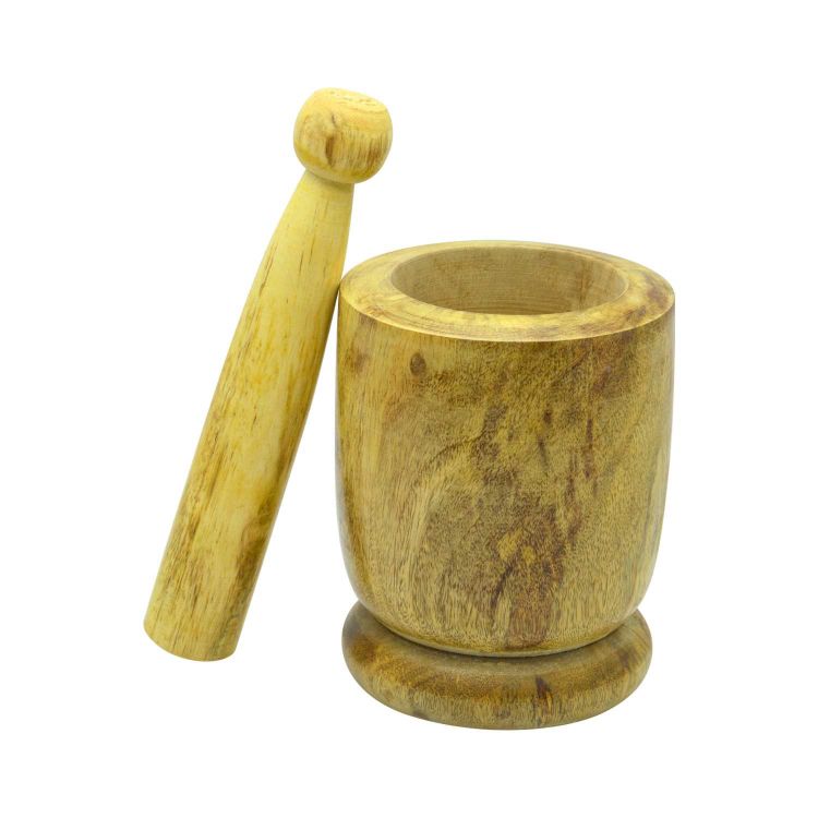 Raj Wooden Mortar And Pestle Set